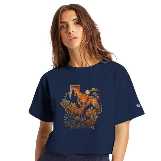 Sacred Fauna Women's Champion Cropped Heritage T-Shirt